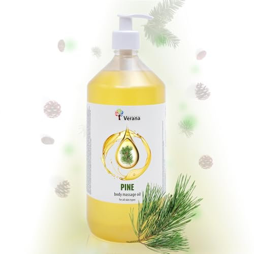 Verana Kiefer Massage-Öl, Naturkosmetik Körper-Öl, Alle Haut, Pflegende Massage, Hilft beim Aufwärmen und Reparieren der Muskeln, Anti Age, Aromatherapie 1L