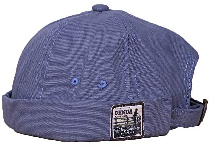 4UFIT Brimless Docker Leon Mütze Rollmanschette Hafen ohne Visier Skull Docker Beanie Cap für Damen und Herren, Blau, Einheitsgröße