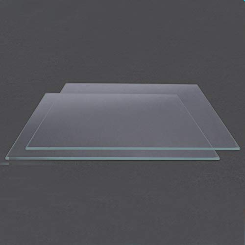 WZCXYX 2 Pièces Accessoires D'imprimante 3D Lit Chauffant Plaque De Verre Borosilicaté Trempé Pièces D'imprimante 3D Verre De Bonne Qualité(Size:300×300×3mm)