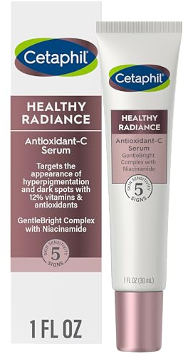 Cetaphil Gesichtsserum mit gesundem Strahlen, Antioxidantien-C-Serum, reduziert sichtbar dunkle Flecken und Hyperpigmentierung, entworfen für empfindliche Haut, hypoallergen, parfümfrei, 28 ml
