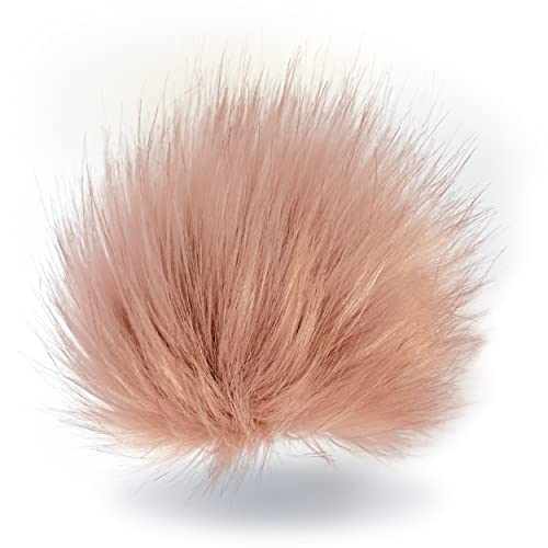 Wohnkult Bommel-Set | 3 x Kunstfell Bommel | in 16 Auswahl | Pelzbommel Ø 15-17 cm Pommel für Mützen mit Druckknopf (Grau) (Pink-Schwarz) (Rosa)