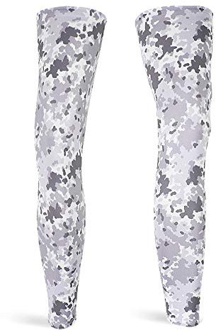 DETUCK Leg Warmers Tarnung Radsport Beinlinge, Leg Sleeves Beinärmel UV-Schutz UPF50+, Eis Seide, Kühlung, Beinwärmer für Herren Damen (ein Paar) (XXL, Tarnung mit grauen Punkten)