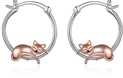 Fuchs/Frosch/Schwein Ohrringe 925 Sterling Silber Origami Fuchs/Frosch/Schwein Creolen Geschenke für Frauen Tochter