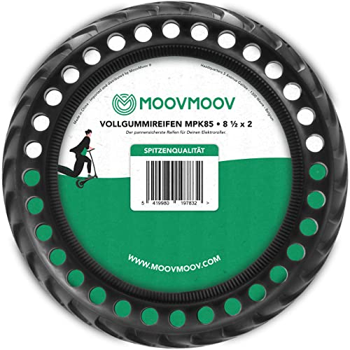 MOOVMOOV - 1 Pneu plein Increvable MPK85 pour Trottinette électrique - Compatible Xiaomi (M365 - Pro - Pro 2- Essential - Light - 1S - Mi 3) - Pneu Anti crevaison pour roue 8,5 pouces