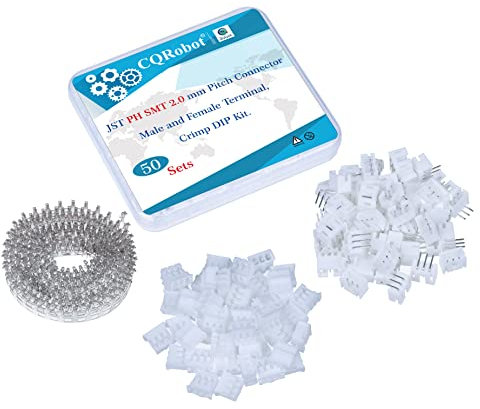 CQRobot JST PH SMD 2,0 mm Tonhöhe 3-Polige Elektronischer Steckverbinder IC Männlich Stecker, Weiblich Buchsengehäuse und T-Crimp-Klemme. 50 Sätze / 250 Teile Kabel-Platine-Adapterkabelbaugruppe.