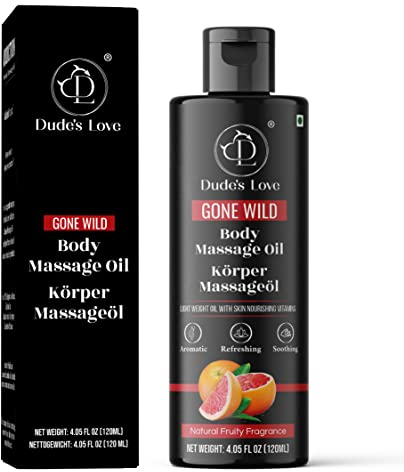 Organisch – Grapefruit Fruchtiges essbares Körpermassageöl – erfrischend, beruhigend und fleckenfrei | Nicht klebriges Aromatherapie-Öl mit ätherischem Grapefruit- und Limettenöl
