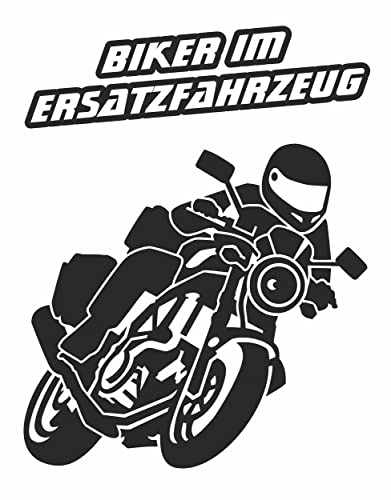 carstyling XXL Aufkleber Biker im Ersatzfahrzeug 115 x 145 mm