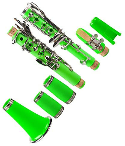 Klarinettensatz Grüne Professionelle Bb-Klarinette ABS-Klarinette 17-Tasten-Kit Mit Klarinette + Schilf + Gurt + Koffer + Komponenten