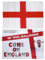 England Football Decorations - St George England Flag with String 76cm x 50cm PLUS 16” ‘Come on England’ Foil Metallic Effect Balloon - 13 Individual Letters Included