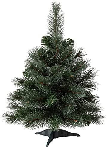 Dehner Künstlicher Weihnachtsbaum Odin, mit Ständer, Höhe 45 cm, Ø 30 cm, PVC/Kunststoff, grün