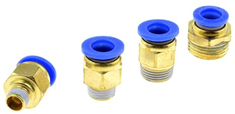 DOLUNTO 4 STÜCKE Messingrohrverschraubungen, Luftrohrverschraubung 4 mm - 10 mm Schlauchrohr x 1/8 3/8 1/2 1/4 Zoll BSP-Außengewinde, Schnellkupplungsadapter (Farbe : PC8-03)