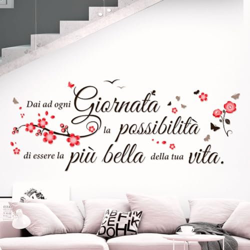 Gigio Store Adesivi Murali Frasi Motivazionali Italiano “Dai ad Ogni Giornata la Possibilità di essere la più bella” - Decorazione Parete Casa, Cucina, Soggiorno, Camera da Letto, Ufficio