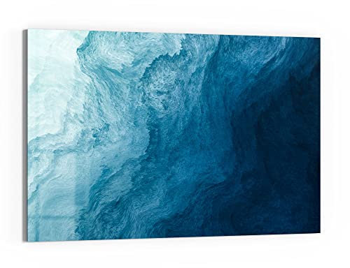 DEQORI Glasbild Echtglas | Motiv Aufgewühlte Wellen | horizontal einteilig 90x60 cm | schöne Dekoration | Wandbild für Wohnzimmer, Schlafzimmer, Flur & Küche | moderne Wanddeko