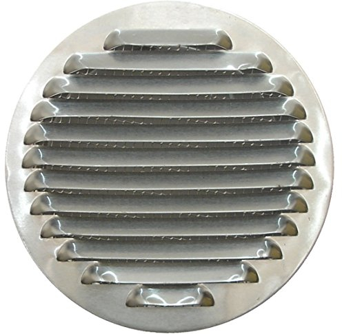 Tapa de Ventilación Circular de Aluminio Antirrobo con Malla, Salida de Aire para Campana Extractora, Difusor de Aire para Cocina, Baño y Armarios, Resistente a la Intemperie. (Diámetro 15 cm)