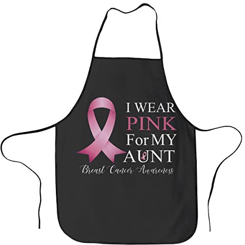 Wear Pink For My Aunt Grillschürzen für Männer und Frauen – lustige Schürzen für Mama, Papa, Freund, professionelle Kochschürze, Einheitsgröße, am besten zum Kochen, Backen, Gartenarbeit, Grillen