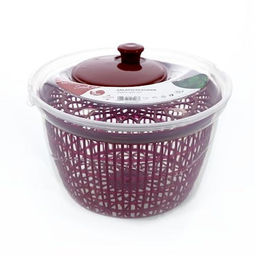 Posten Anker Salatschleuder - Salat Schleuder - BPA frei - Salatschüssel - Küchenhelfer - XXL 5 Liter - Schüssel - BBQ - Grillen (Firered)