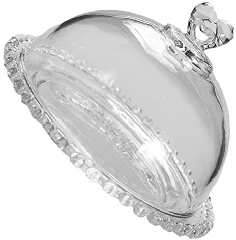 VILLFUL Dekorativer Kuchenteller aus Glas mit Kuppel zur Präsentation von und Desserts