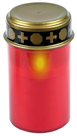 Bestlivings LED Grablicht (1 Stück) wetterfest - LED Grabkerze mit realistischem Flackereffekt - Batterriebetrieben - Friedhofskerze mit langer Brenndauer