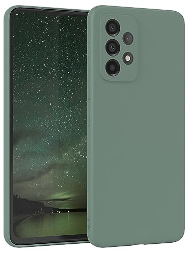 EAZY CASE - Silikonhülle für Galaxy A53 5G Hülle Silikon Case Dunkelgrün weich stoßfeste Handyhülle Schutzhülle mit Kameraschutz Dünn Premium Schutz Cover TPU Phone Bumper in Mitternacht Grün Matt