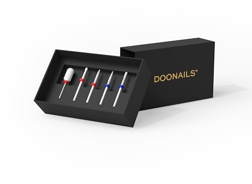 DOONAILS - Nagelfräser Bit Set 5-teilig aus hochwertiger Keramik - Nagelfräser Aufsätze ideal für DOONAILS Nagelfräser PRO - Bits für elektr. Nagelfeile zum Entfernen von Gel- & Acrylnägeln