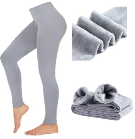 Gadgets Mafia Fleece Lined Leggings Women UK High Waisted Thermal Leggings Womens for Winter Tummy Control Leggings 16-18 Grey