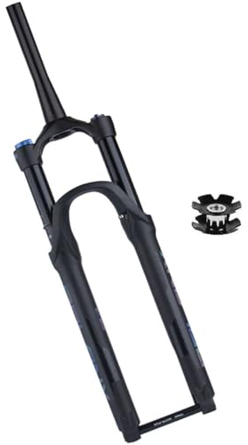 Mountainbike-Luftgabel, 1-1/2 Zoll konisches Rohr, 26/27,5/29 Zoll, Luftdämpfung, MTB-Federgabeln, HL, 120 mm Federweg, Steckachse, 15 x 110 mm Scheibenbremse, Vorderradgabel (Farbe: Schwarz, Gr