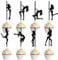 Blumomon 32 Pcs Pole Dancing Cupcake Toppers Black Glitter Pole Dancers Cake Decorations Picks Pole Dancers Cake Toppers for Bachelorette Bridal Shower Birthday Party Cake Decorations Supplies