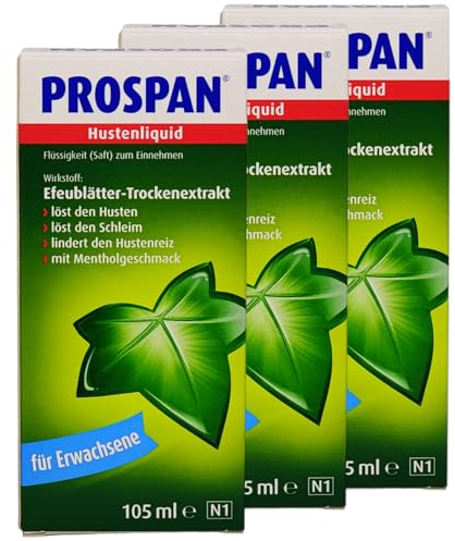 Prospan Hustenliquid 3 x 105 ml - Für Erwachsene I löst Husten und Schleim I lindert den Hustenreiz I Pflanzlich mit Efeu I Mentholgeschmack I im Sparset mit Pharma Perle give-away