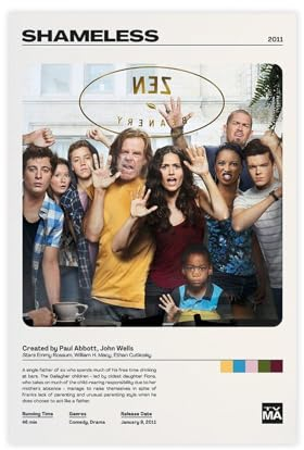 Shameless TV-Drama-Poster, Leinwand, Poster, Wandkunst, Dekor, Bild, Gemälde für Wohnzimmer, Schlafzimmer, Dekoration, ungerahmt, 30 x 45 cm