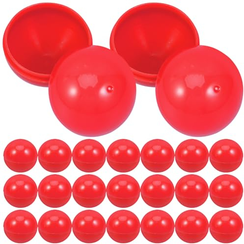 jojofuny 30 Stück Rote Tombola Bälle: 3 cm Teilbare Lotteriekugeln Für Bingo Und Partyspiele - Leichte Und Robuste Plastikkugeln Zum Befüllen