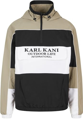 Karl Kani Herren KU241-006-2 Woven Retro Windbreaker L Olive/blk/wht