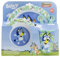 Microwave Safe 5pcs Character Animation 2023 Cartoon Dinner Tableware Set Plate, Bowl, Cup, Fork, Spoon BPA Free re-usable Plastic (Bluey)