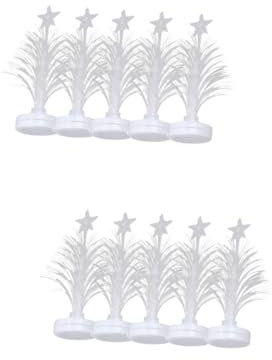 Angoily 2 Juegos de Luces Led de con de Fibra Óptica para Árbol de Navidad Luces Nocturnas con Patrones Surtidos Decoraciones de Escritorio para Fiestas No Instalables 5 Unidades