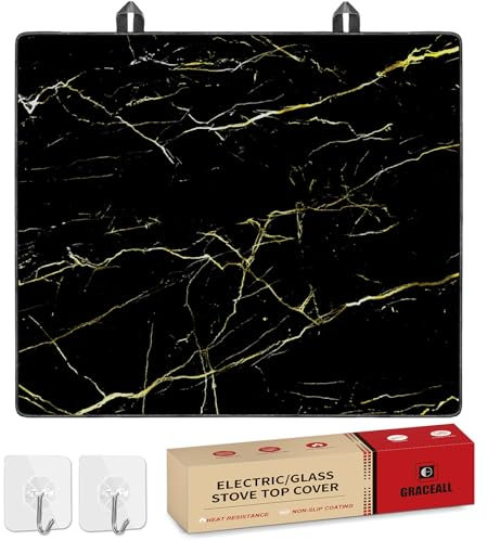 GRACEALL Stove Covers for Electric Stove - Flat Top 61x53cm, Decorative Fireproof Protector Mat for Induction Ceramic Glass Top Electric Range