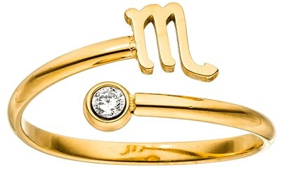 Purelei® Sternzeichen Ring Skorpion (Gold) – Wasserfester Damenring aus langlebigem Edelstahl – Verstellbare Ringe von Größe 60 bis 66 – Modeschmuck für deinen individuellen Look