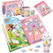 Fozcmisw Sticker Stempel, 24-Seitiges Aktivitätenblock, 300 Aufkleber, Aufkleberstempel Kinder Fidget Bastelspielzeug, Stickerbuch ab 2 3 4 5 6 Jahre Geschenk für Jungen und Mädchen-Kaninchenpaket