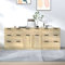 Willood 3-TLG. Sideboard-Set Sonoma Eiche-Optik Holzwerkstoff Mit Sieben Schubladen,Kommode,Küchenschrank geeignet für Küche, Wohnzimmer, etc.