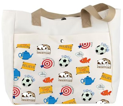 AKTAP Ted Coach Gifts Drama Sport TV Show Merchandise Tote Bag Funny Goldfish Believe Gift for Women, Believe Tb-py1, 14.56*12.59*0.19 inches.