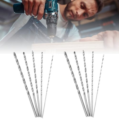 Juego de brocas para madera ZESTEFY, 10 brocas largas de acero de alta velocidad, brocas en espiral de vástago recto, 2 mm, 3 mm, 3,5 mm, 4 mm, 5 mm