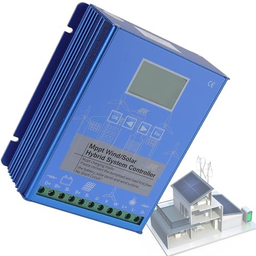 vnmudzeo Kits De RéGulation Solaire pour éOlienne 16 000 W, ContrôLeur D'éNergie Hybride Universel 12 V 24 V 48 V, pour éOliennes Et Panneaux Solaires,24V