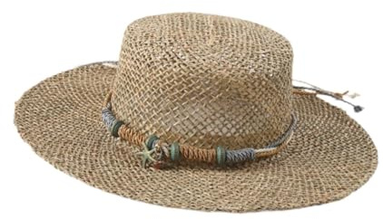 Perfeclan Sonnenhut, modisch, groß, aus Seegras, atmungsaktiv, für Damen und Herren, Sommerhut für den Urlaub