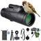 GOHHME Telescopio Monocular 20X60HD Prisma BAK4 Lentes FMC Premium contra el Polvo/Agua/Niebla con trípode Estable Impermeable Monocular para Adultos para la Observación de Aves Senderismo