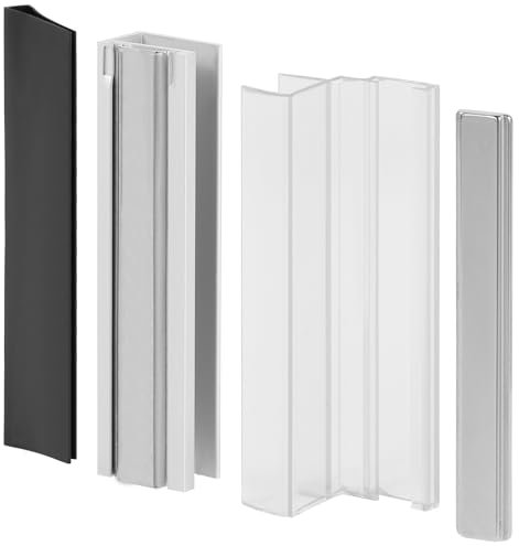 3inch Clear Polycarbonate and Magnet, U Channel Door Frame Metal Strike for 1/8 5/32 3/16 & 1/4 Thick Swing Glass Shower Doors