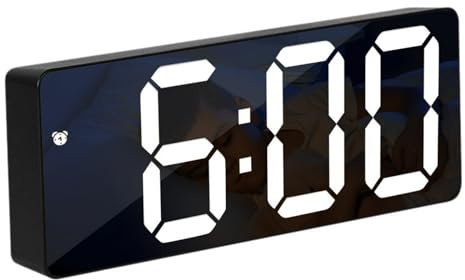 Digital Alarm Clock with 6.5 Large Display, LED Display Digital Alarm Clock Bedside with Date Temperature Voice Control Adjustable Brightness, USB/Battery Powered Desk Clock for Bedroom Office