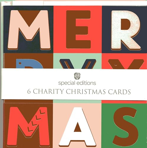 Pack of 6 Merry Xmas Charity Christmas Cards Multiple Charities 559129