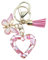 Winmany Porte-clés en résine en forme de cœur avec pampille et papillon creux - Joli pendentif - Porte-clés pour sac à dos, sac à main, Saint-Valentin - Accessoires pour femmes et filles, rose,