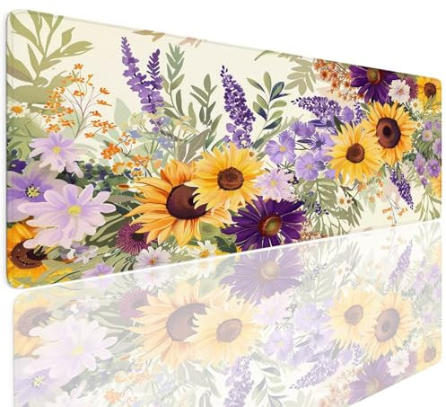 Alfombrilla Ratón XXL Gaming 900x500x4mm, Mouse Pad Grande Tapete Escritorio Ordenador, Alfombrilla Raton Antideslizante Impermeable, Desk Mat con Bordes Cosidos, Mousepad Jugadores PC Purple 4-965