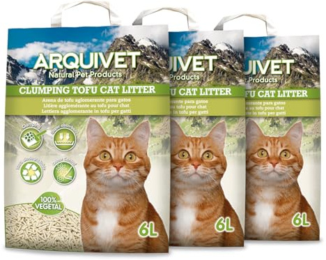Tofu Katzenstreu 6 L - Pack 3 Einheiten - Bindend und saugfähig