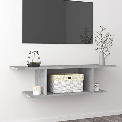 Snsowed TV-Wandschrank, Schrank, Wohnwand, Lowboard, Ferseherschrank, Sideboard, Hängeschrank Wohnzimmer, Tv Schrank, Betongrau 103x30x26,5 cm