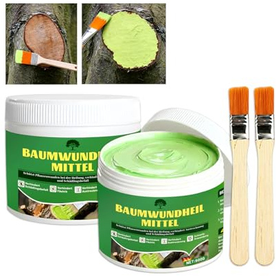 Wundverschluss für Bäume, Baumwachs Wundverschluss mit Pinsel , Baumwachs für Obstbäume, Fördert Die Wundheilung, Bildet Schnell Einen Schutzfilm, Wundverschlussmittel zur Behandlung an Zier (1000g)